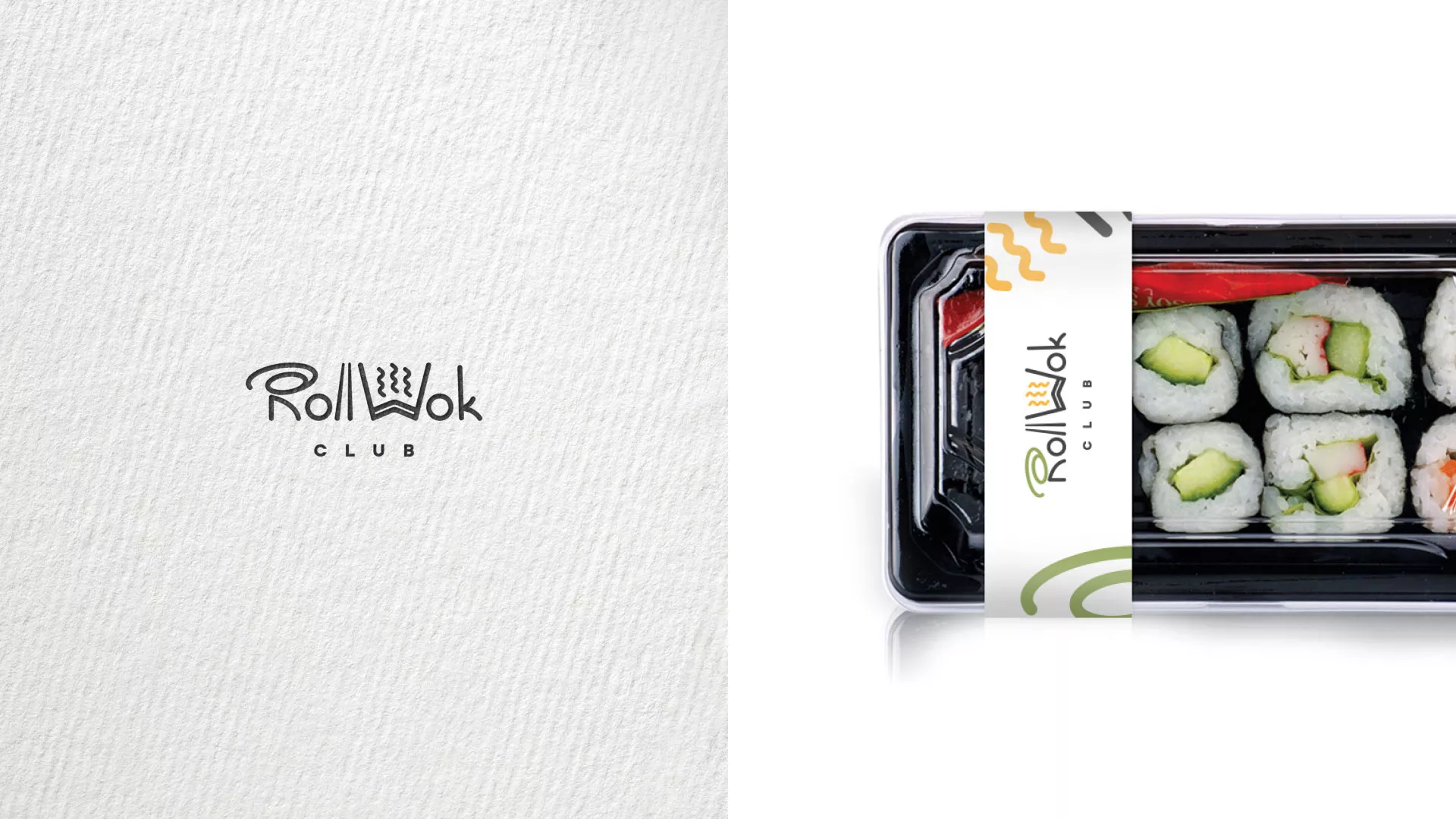 Разработка наклеек для суши-бара «Roll Wok Club» в Александровске-Сахалинском